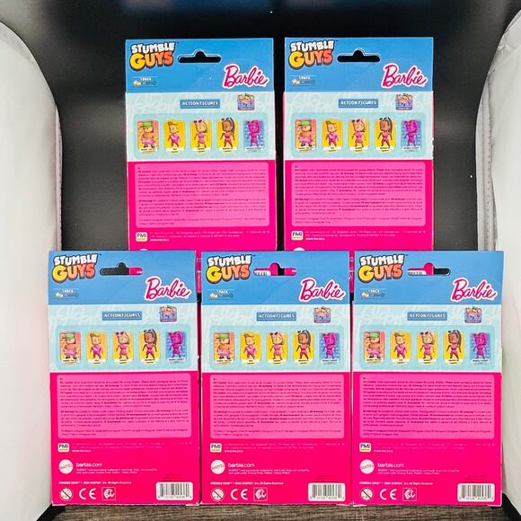 STUMBLE GUYS Barbie 4" Action Figures Set of 5 Limited Edition New In Box - Picture 3 of 4